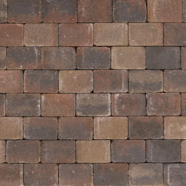Altstadtpflaster rot violett 15x15cm Einfahrt Altstadtpflaster rot-violett nuanciert – 6 cm, voll durchgefärbt & getrommelt