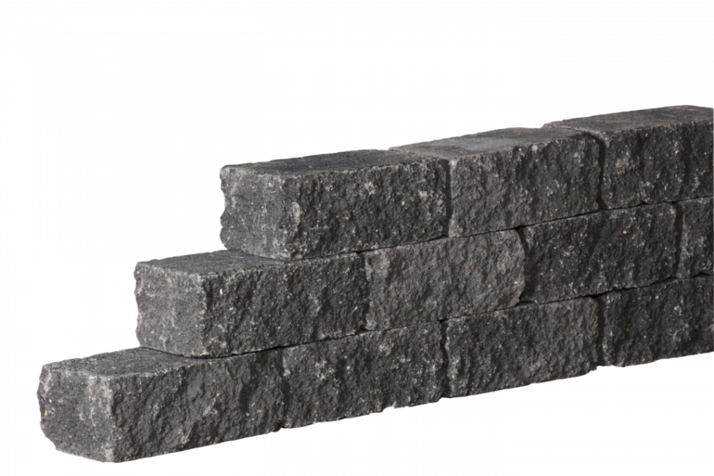 Mauerstein 30x15x12cm | Anthrazit | getrommelt, 4-seitig gespalten