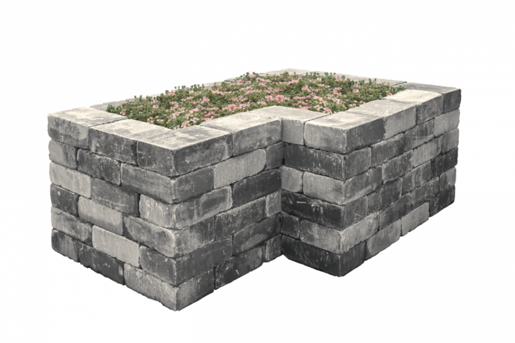 Mauerstein getrommelt in grau-anthrazit, Hochbeet, 30x20x10 cm