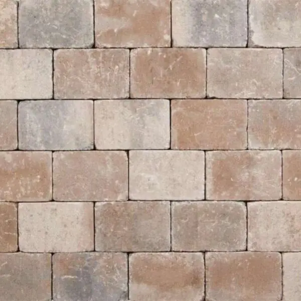 Altstadtpflaster Muschelkalk nuanciert – 6 cm, voll durchgefärbt & getrommelt