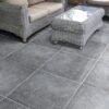 Terrasse Keramikplatten grau gesprenkelt 60x60x2cm