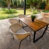 Terrasse mit Keramikplatten-3cm 40x80cm Nordlys Bergen braun-beige