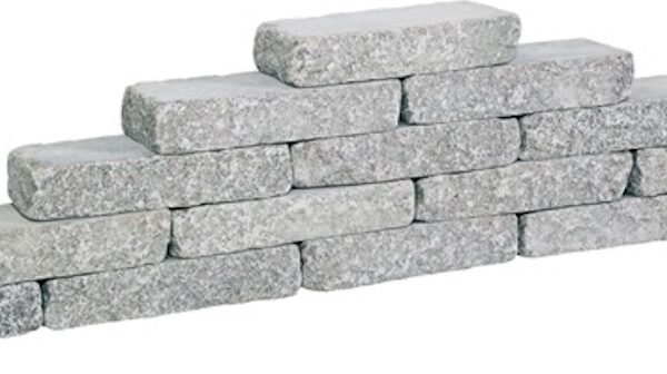 Natursteinmauer aus Granit Grau – Mauersteine Grey Rockface 40x16x8 cm