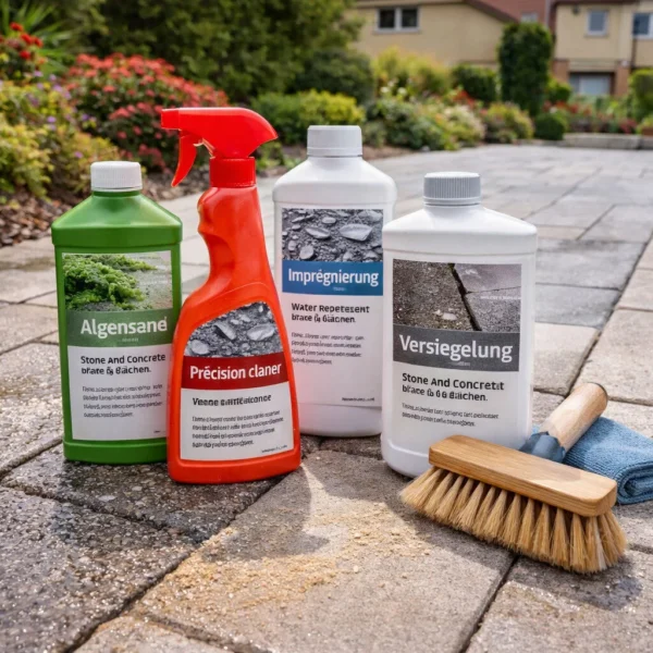 40992639-3ee8-4679-9624-40c3107286d1 Pflege- und Schutzprodukte für Stein- und Betonflächen – Reiniger, Imprägnierung und Versiegelung auf gepflasterter Terrasse
