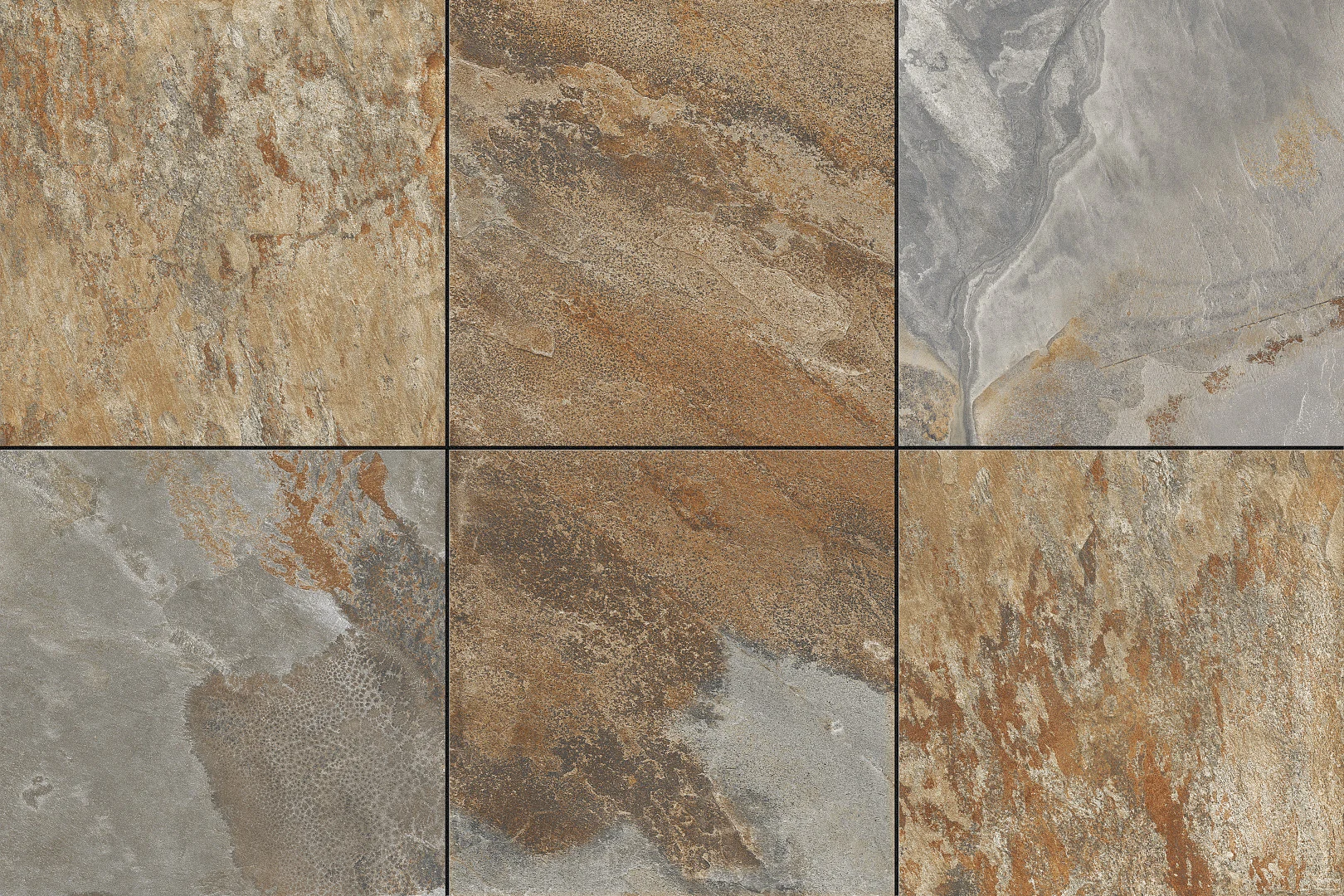 Keramik-Verbundplatte Herbstfarben „Savona“ | 60x60x4 cm