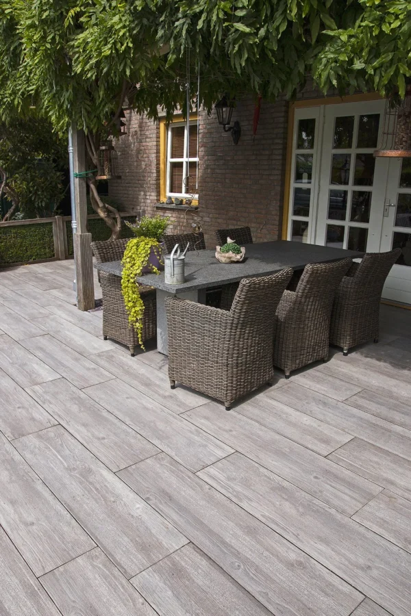 Keramik-Verbundplatten grau-gekalkt "Woodlook" | 4cm