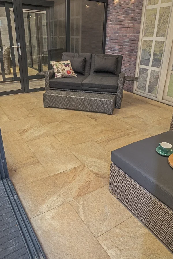 Keramik-Terrassenplatte Creme-Braun "Trentino Rio Sunrise" | 2cm - verschiedene Größen