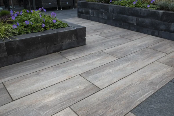 Keramik-Terrassenplatte Eiche-Braun "Woodlook" | 30x120x2cm